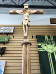 PROCESSIONAL CRUCIFIX 6'9" Wood Crucifix with Hand-Carved Corpus