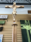 PROCESSIONAL CRUCIFIX 6'9" Wood Crucifix with Hand-Carved Corpus