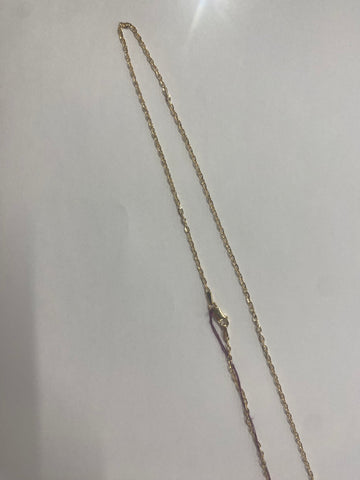 22"  Gold Plated Sterling Silver Fancy Cable Chain