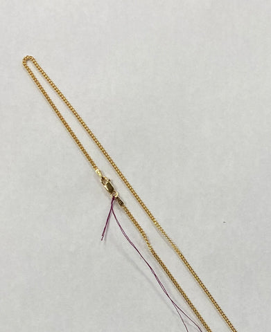 18" GOLD PLATED STERLING SILVER MEDIUM CURB CHAIN