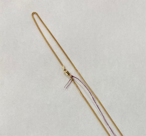 22" GOLD PLATED STERLING SILVER MEDIUM CURB CHAIN