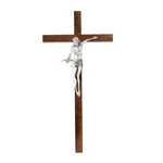 22" CRUCIFIX GIFT of SPIRIT WALNUT W/ PEWTER