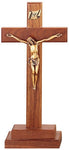 Standing Walnut Crucifix 13 inch