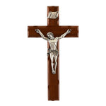 8" WALNUT CRUCIFIX W/ NOTCHED EDGE