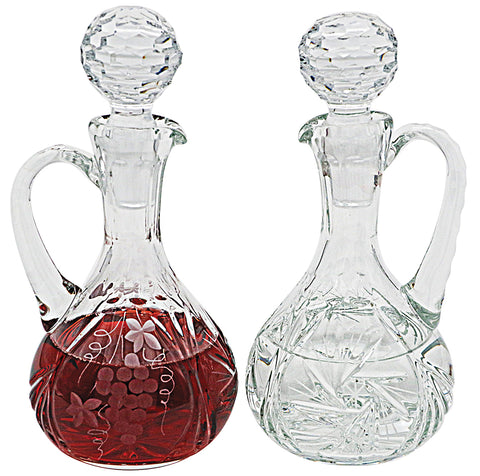 CRUET SET - Crystal 11 oz 8"H