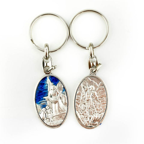 St Michael Pewter Keychain