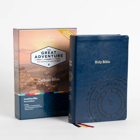 BIBLE RSV Catholic Great Adventure LEATHER Blue - SECOND EDITION