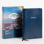 BIBLE RSV Catholic Great Adventure LEATHER Blue - SECOND EDITION, LARGE PRINT