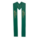 Embroidered Alpha Omega Stole GREEN