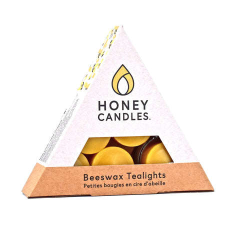 TRIANGLE BEESWAX TEALIGHTS GLASS CUP