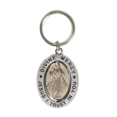 Rotating Keychain: Divine Mercy