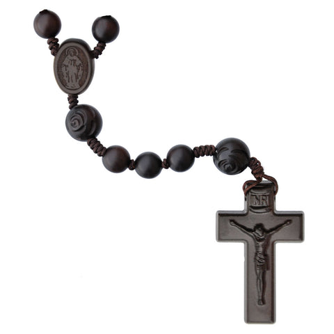 Rose Carved Jujube Wood Rosary -10/13mm