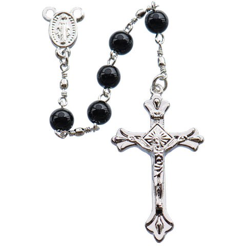 Rosary 5 Decade Black Onyx - 6mm