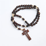 Brown Rosary on Cord