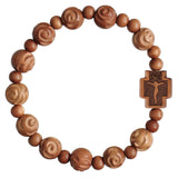 Rose Carved Jujube Wood Rosary Bracelet - 10mm