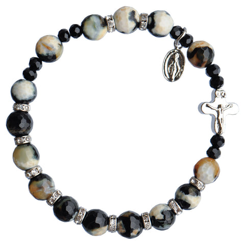 Genuine Zebra Jasper Rosary Bracelet - 8mm