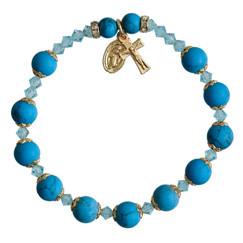 8mm Genuine Turquoise Rosary Bracelet