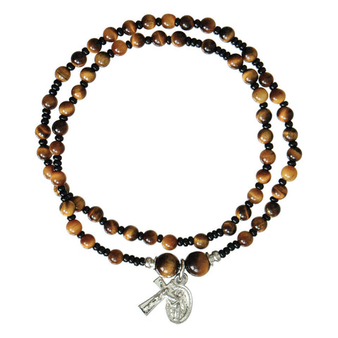 Genuine Tiger Eye Twist Rosary Bracelet - 4mm