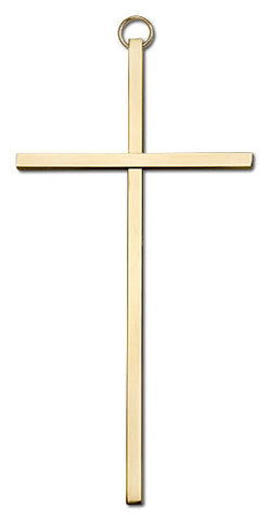 Brass Wall Cross 8"