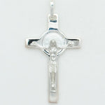 SS ST BENEDICT CRUCIFIX RHODIUM FINISH