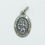 SS RHOD PLT MED OVAL ST CHRISTOPHER MEDAL