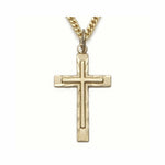 GOLD PLATED ENGRAVED CROSS W/ 24" Chain