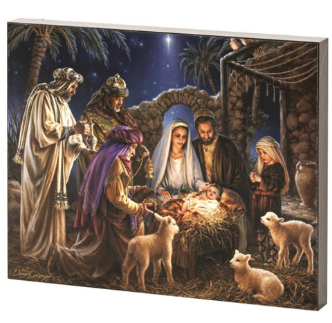 WOOD NATIVITY PLAQUE - I BELIEVE