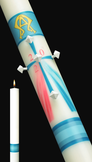 PASCHAL CANDLE 51% 3" x 36" DIVINE MERCY