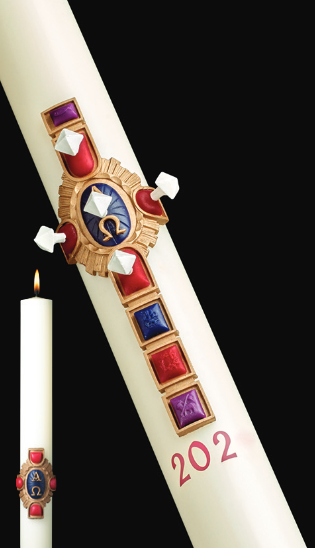 PASCHAL CANDLE 51% 2-1/2" x 48" CHRIST VICTORIOUS