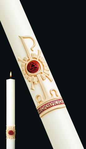 PASCHAL CANDLE 51% 3" x 36" HOLY TRINITY