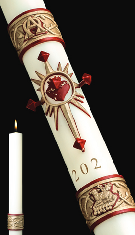 PASCHAL CANDLE 51% 2-1/2" x 36" SACRED HEART