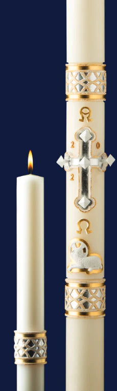 PASCHAL CANDLE 51% 4" x 60" Merciful Lamb