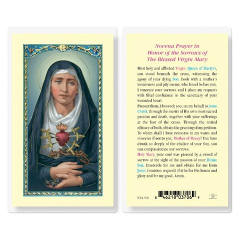 HOLY CARD Seven Sorrows of Mary