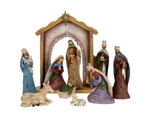 NATIVITY SET 10 PC INCL BACKDROP