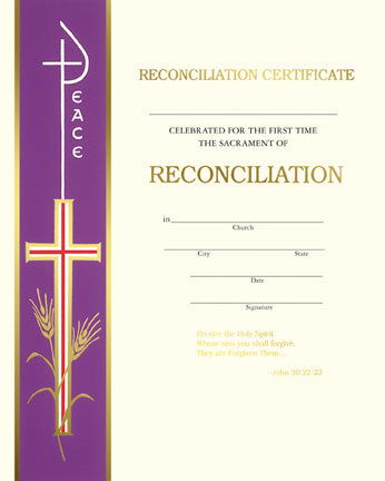 RECONCILIATION CERTIFICATE banner