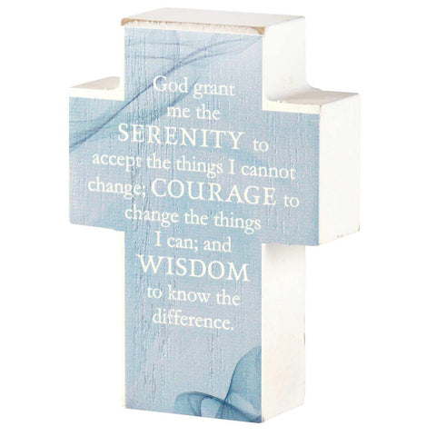 Tabletop Wood Plaque Cross Serenity Prayer