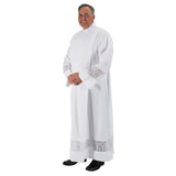 Front Wrap Alb - Large: Latin Cross and IHS Lace