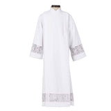 Front Wrap Alb - Large: Latin Cross and IHS Lace