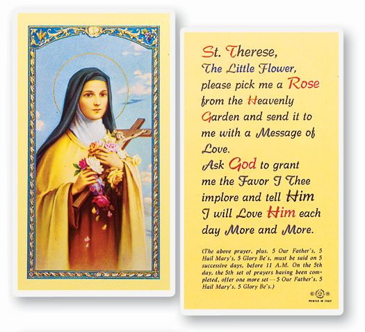 Holy Card Prayer to St Therese Little Flower – Universal Church
