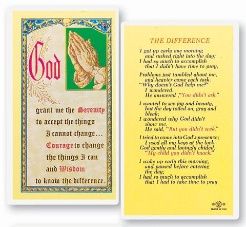 HC The Difference SERENITY PRAYER