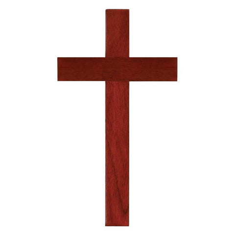 SOLID MAHAGONY WALL CROSS 10"