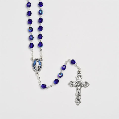 Rosary Blue W/ Miraculous Medal Center piece