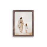 Framed Linen Art - Jesus Walking