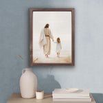 Framed Linen Art - Jesus Walking