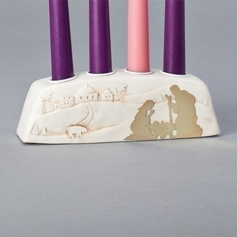 ADVENT WREATH GOLD NATIVITY BLOCK SILHOUETTE