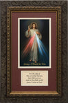 Divine Mercy Matted with Prayer - Ornate Dark Framed Art Divine Mercy Matted with Prayer - Ornate Dark Framed Art