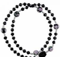 Rosary Bracelet Black Crystal 4mm Twist