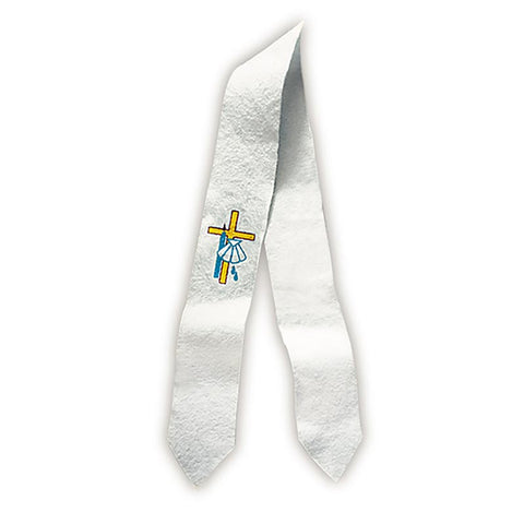 Baptism Stole White Felt 2"W 32"L