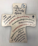 7.5"H Gifts of the Holy Spirit Standing Cross/Plaque