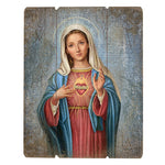 15" IMMACULATE HEART WOOD PLAQUE